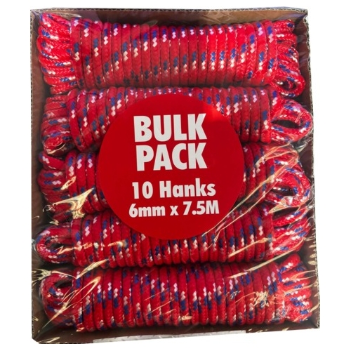 10pce 6mm x 7.5M Multifillament Rope