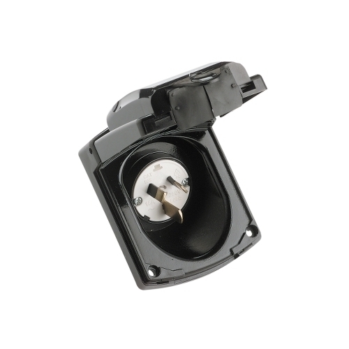 Clipsal Black External 15AMP Power Inlet. CLI435VFS15BK