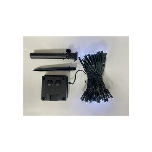 Fairy Light LED Solar Cool White 100Pk Steady & Flash