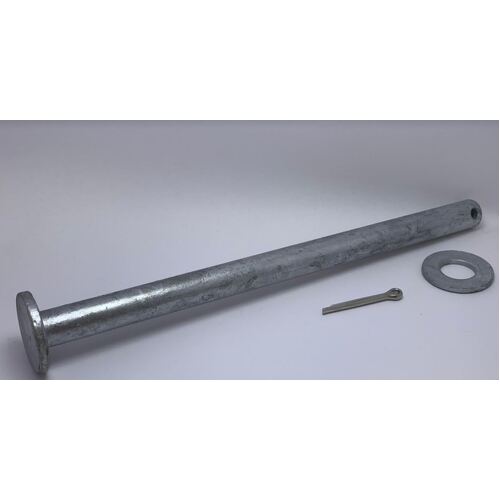 SPINDLE 8" 240X16 WITH WASHER AND SPLIT PIN