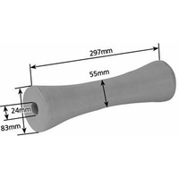 Grey Rubber 12" CONCAVE Roller