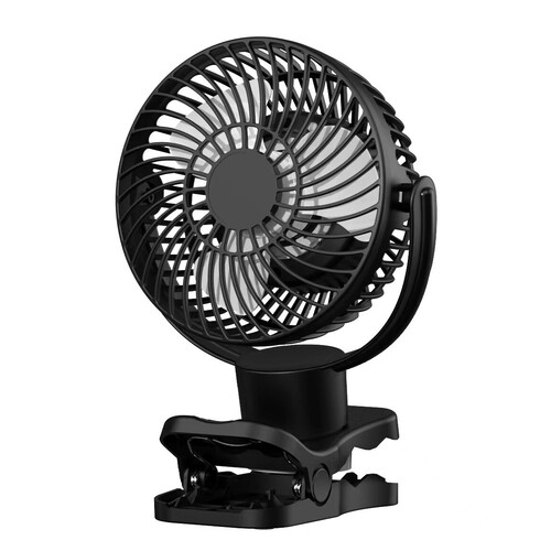 Black USB Portable Camping Fan with LED Light and Remote Control