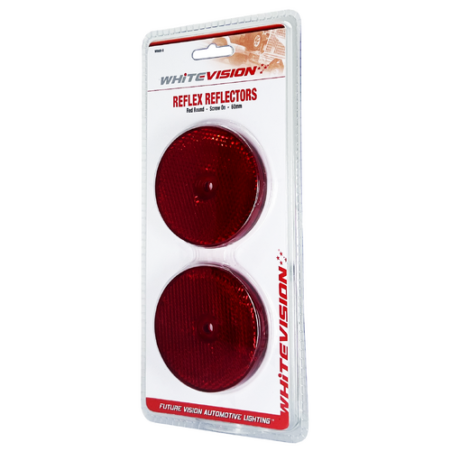 REFLECTOR ROUND RED SCREW IN TYPE PACK OF 2