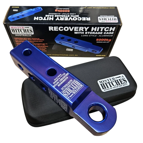 MISTER HITCHES Recovery Hitch Long Aluminium Blue WLL 5000kg MBS 10,000KG