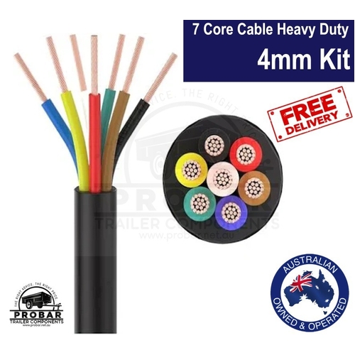 7 Core 4mm Heavy Duty Trailer Cable Copper Wire for Caravan, Boat, Cars