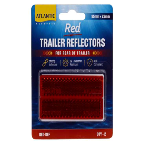 RED 85x22mm Trailer Reflectors Pair (2x Units). Suits side of mud guard and trailer