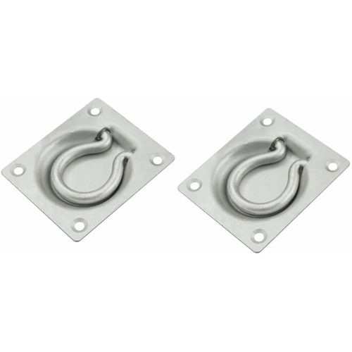 2pce 76 x 88mm Galvanised Recessed Ring Tie Down