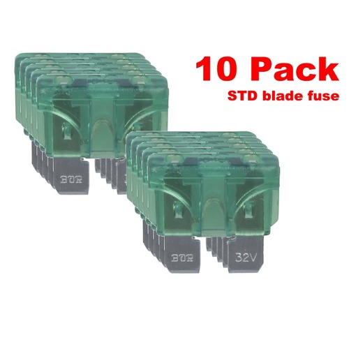 30A STD BLADE FUSE 10 PACK