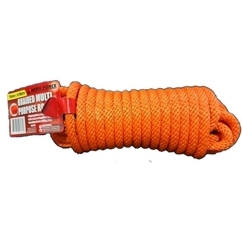 15mm x 10M Braided Multi Purpose Rope Orange
