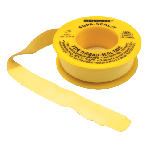 Yellow Gas Seal Tape 12MM x 10M ROLL. 7170381 LCE-BGT