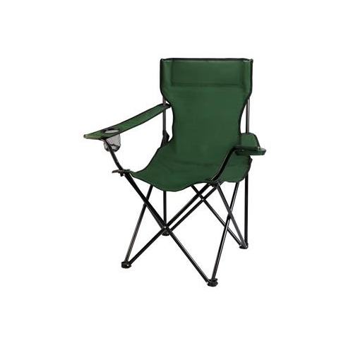 Chair Camping Folding Basic Green with Cup Holder