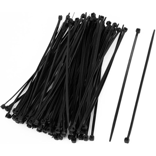 200x 5mm Black Nylon Cable Ties- 100 Pack