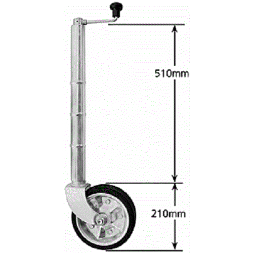  8" Jockey Wheel - MANUTEC Extra Height (JW8B)