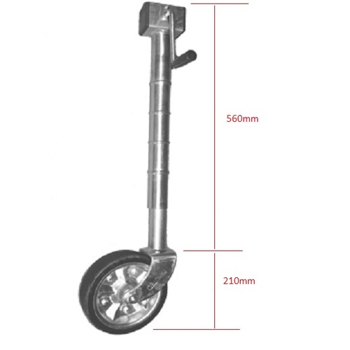  8" Jockey Wheel - SIDE WINDING, Extra Height (JW8C)