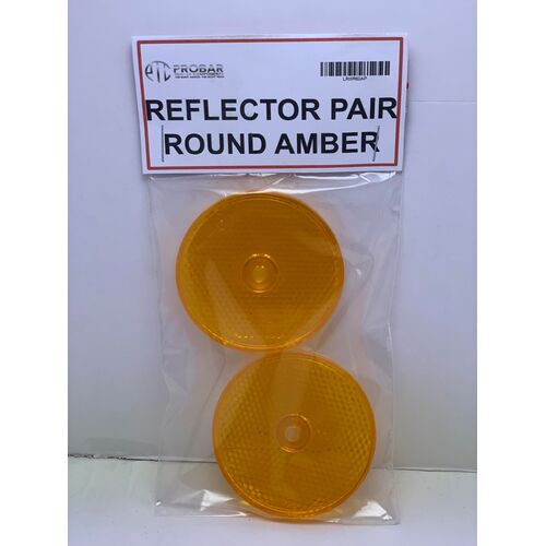 REFLECTOR ROUND AMBER SCREW IN TYPE PACK OF 2