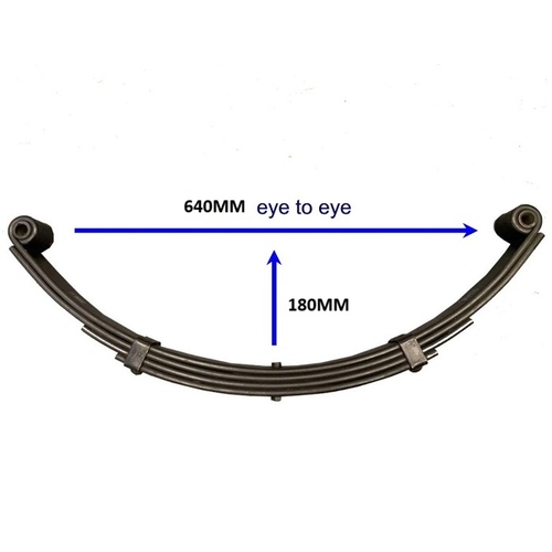  5 Leaf Shackle SPRING x 630mm x 45mm x 8mm 650kg Black 