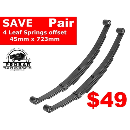 4 Leaf Springs offset 45mm x 723mm set of 2