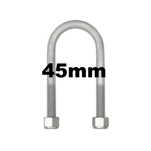U Bolt 45mm ROUND x 100mm with nyloc nuts