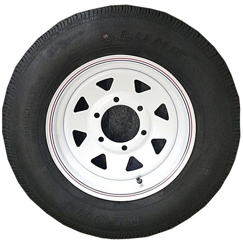 Rim & Tyre - 14" Land Cruiser 6 Stud Sunrayasia Style WHITE 185R14C
